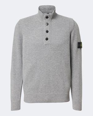 Stone Island Pullover Compass Aus Einem Wollgemisch - Grau