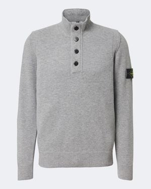 Stone Island Pullover Compass Aus Einem Wollgemisch - Grau