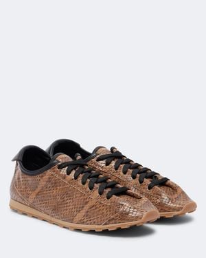 Jacquemus Tennis Snake-Effect Leather Sneakers - Brown