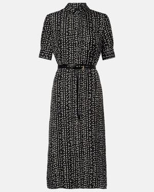 Altuzarra Vestido Camisero Kieran De Seda Estampado - Negro