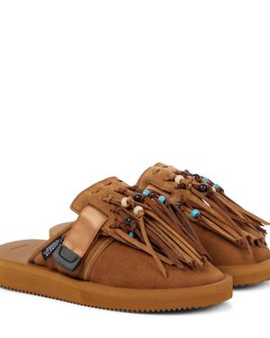 Alanui X Suicoke Slippers Zavo aus Veloursleder - Braun