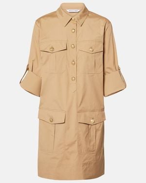 Veronica Beard Saude Cotton-Blend Minidress - Natural