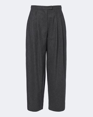 Max Mara Pleated Wool Wide-Leg Pants - Grey