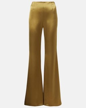 Galvan London Atruvia Satin Wide-Leg Pants - Natural