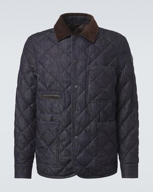 Moncler Quilted Denim Down Jacket - Blue