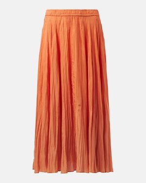 JOSEPH Sully Silk Midi Skirt - Orange