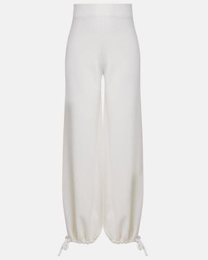 Max Mara Virgin Wool Wide-Leg Trousers - White