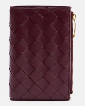 Bottega Veneta Intrecciato Medium Leather Wallet - Purple