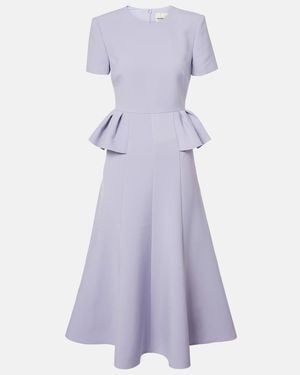 Roland Mouret Peplum Crepe Midi Dress - Purple