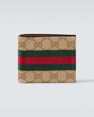Gucci Portemonnaie Gg Web Stripe Aus Canvas - Natur