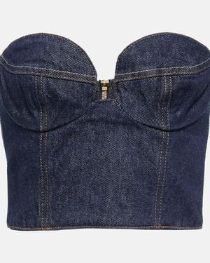 Magda Butrym Denim Crop Top - Blue