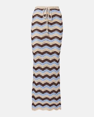 Bananhot Helena Open-Knit Cotton-Blend Maxi Skirt - White