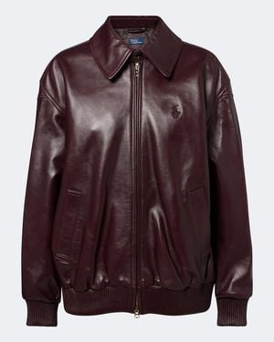 Polo Ralph Lauren Lederjacke - Lila