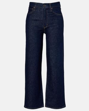 Agolde Ren Crop High-Rise Wide-Leg Jeans - Blue