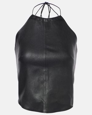 Stouls Rosie Halterneck Leather Top - Black