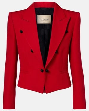 Valentino Virgin Wool Blazer - Red