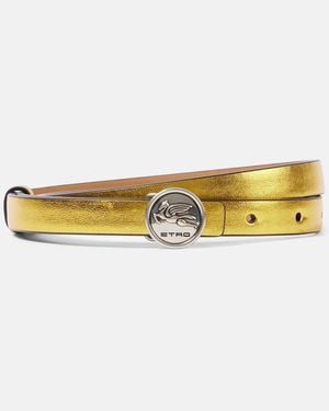 Etro 15Mm Metallic Leather Belt