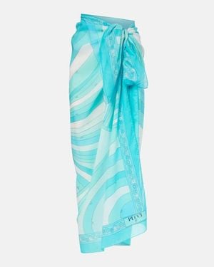 PUCCI Iride Cotton Beach Cover-Up - Blue