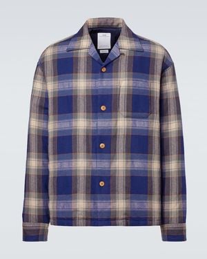 Visvim Keesey Wool And Linen Down Overshirt - Blue