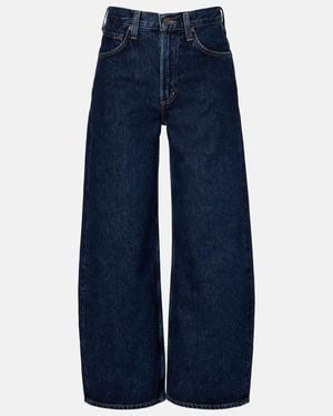 Agolde Low Curve Cropped Mid-Rise Barrel-Leg Jeans - Blue