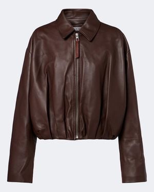 Loewe Veste En Cuir - Marron