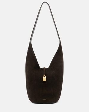 DeMellier Siena Medium Suede Shoulder Bag - Black