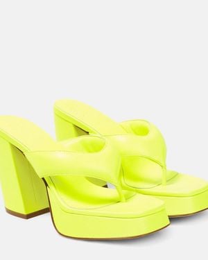 Gia Borghini Gia 17 Leather Platform Thong Sandals - Yellow