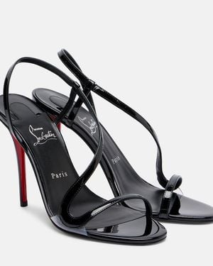 Christian Louboutin Rosa Z 80 Patent-Pvc Heeled Sandals - Black