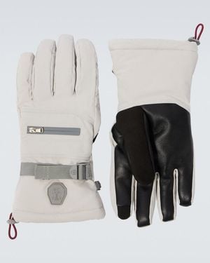 Brunello Cucinelli Leather-Trimmed Ski Gloves - White