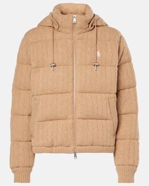 Polo Ralph Lauren Cable-Knit Wool And Cashmere Down Jacket - Natural