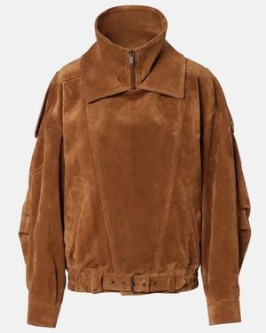 Saint Laurent Suede Jacket - Brown