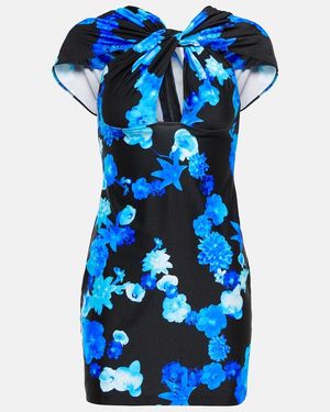Coperni Floral Cutout Minidress - Blue