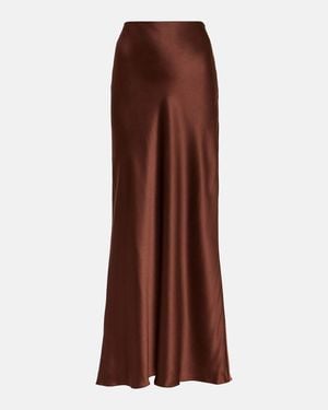The Sei Bias Silk Satin Maxi Skirt - Brown