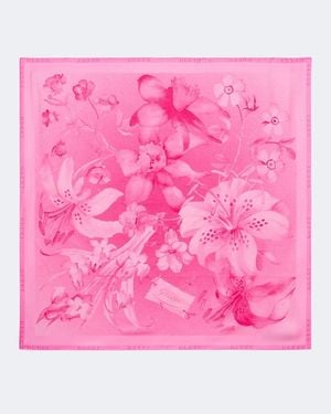 Gucci Flora Silk Twill Scarf - Pink