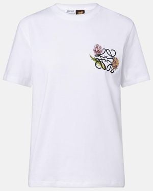 Loewe Camiseta Paula's Ibiza De Algodon Con Anagrama - Blanco