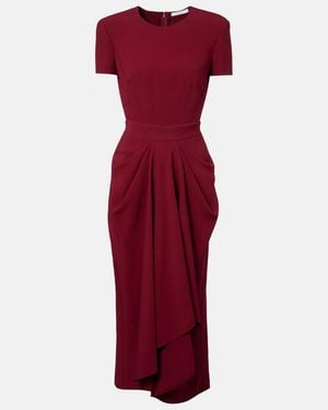 Givenchy Asymmetrical Draped Midi Dress - Red