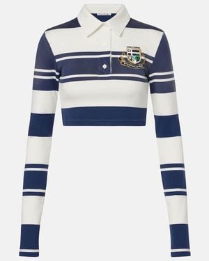 Acne Studios Cropped-Polopullover Aus Baumwolle - Blau