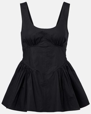 Proenza Schouler Label Bader Cotton-Blend Poplin Top - Black