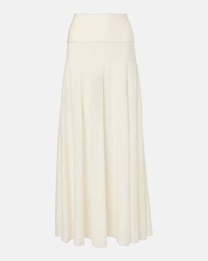 Alaïa Low-Rise Virgin Wool Maxi Skirt - White