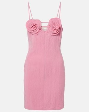 Blumarine Floral Embroidered Mini Dress - Pink