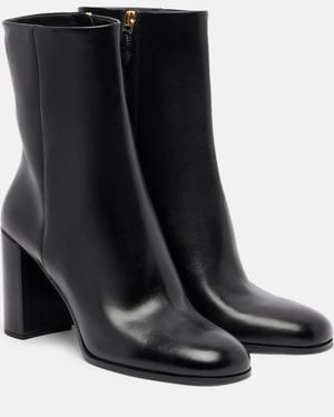 Prada 85 Leather Ankle Boots - Black
