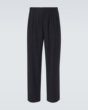 Giorgio Armani X Alanui Wool Straight Trousers - Blue