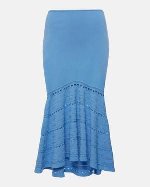 Victoria Beckham Knitted Midi Skirt - Blue