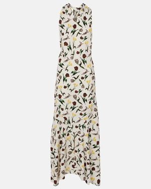 Marni Floral Poplin Maxi Dress - Metallic