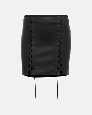 Dion Lee Hinge-Seam Leather Miniskirt - Black