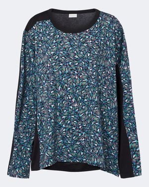 Dries Van Noten Printed Cotton Jersey Top - Blue