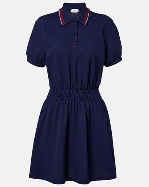 Versace Kleid Greca Aus Baumwoll-Pique - Blau