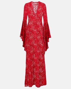Alexandra Miro Kara Lace Beach Dress - Red