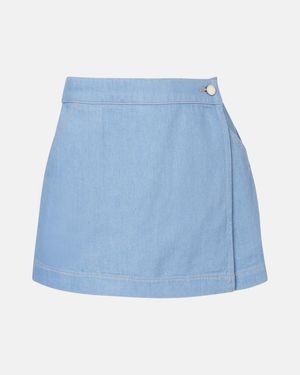 Veronica Beard Jupe-Short Phineas En Denim - Bleu