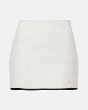 Valentino Cotton Tweed Miniskirt - White